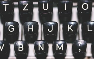 Keys on a typewriter